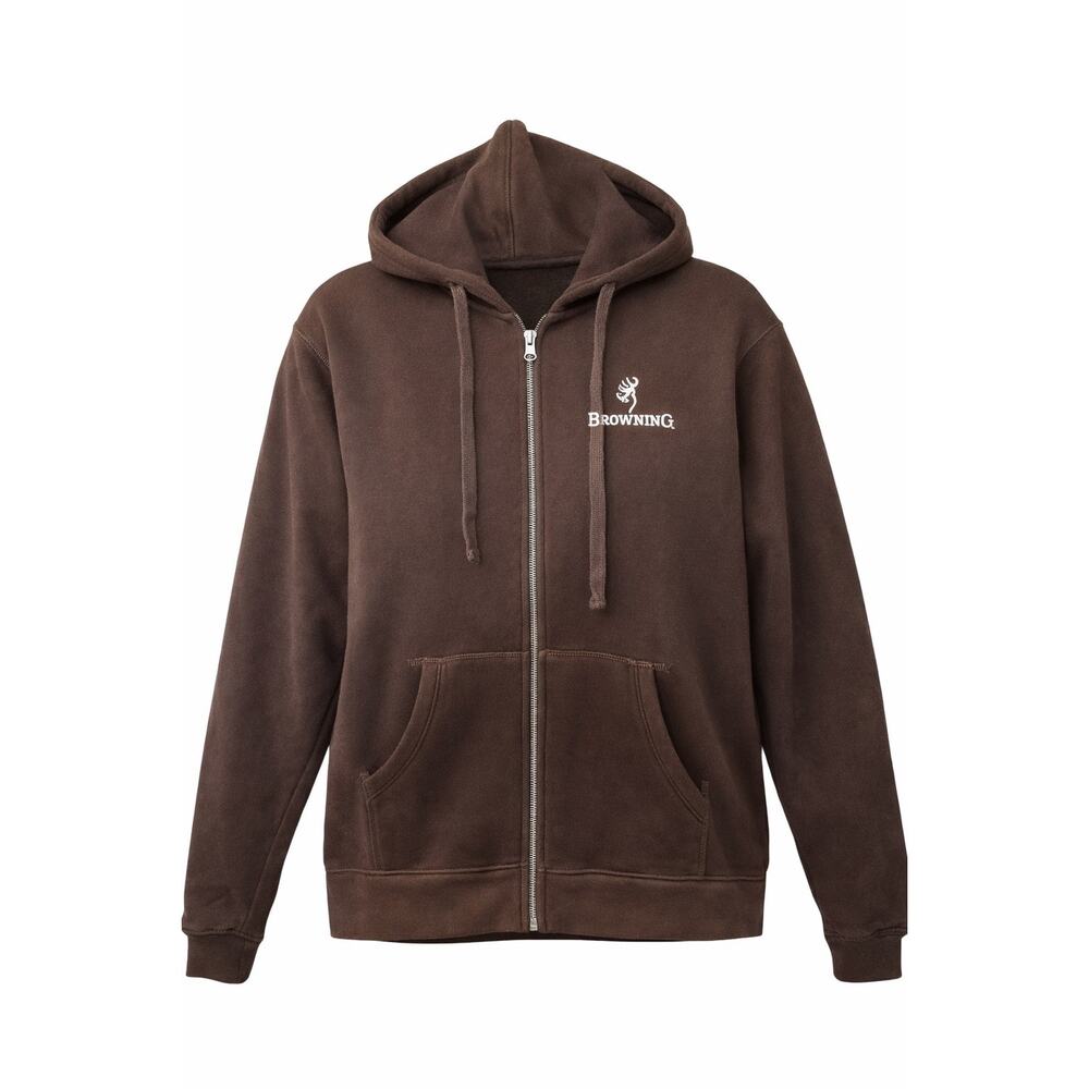 Browning Brown Full Zip Hoodie Jacket Men’s XL Fleece Logo